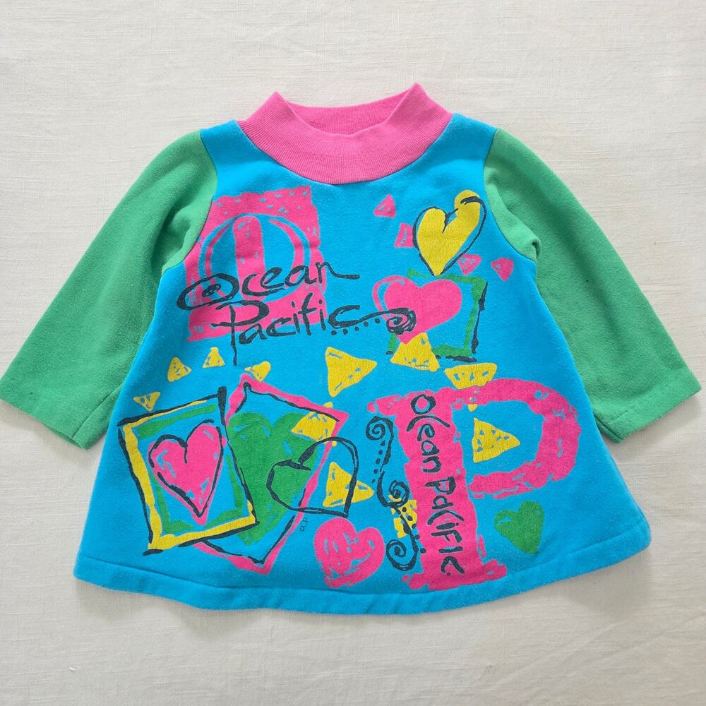 Vintage OP Color Block Heart Tunic/Dress 18-24 months/3t